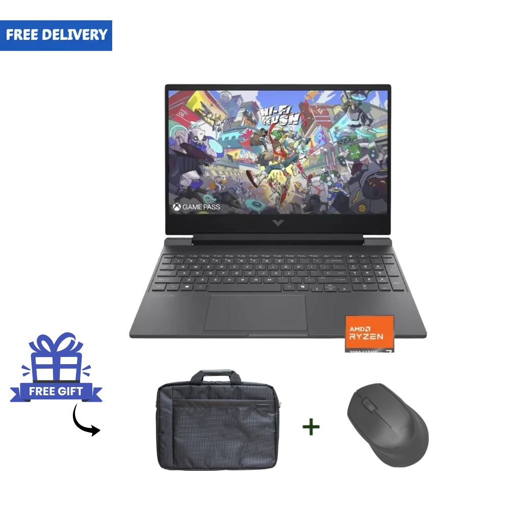 HP Victus 15-fb3093dx Gaming Laptop – Ryzen 7 7445HS, 16GB DDR5, 512GB SSD, RTX 4050 6GB, 15.6" FHD 144Hz – Mica Silver