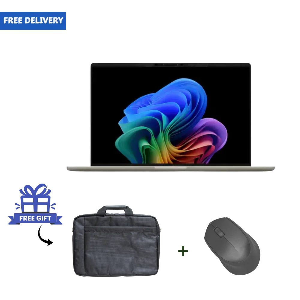 Asus ZenBook A14 Snapdragon X Plus OLED (UX3407QA-X1P512) Copilot+ PC Laptop – 14″ FHD+ OLED, 16GB RAM, 512GB SSD, Windows 11