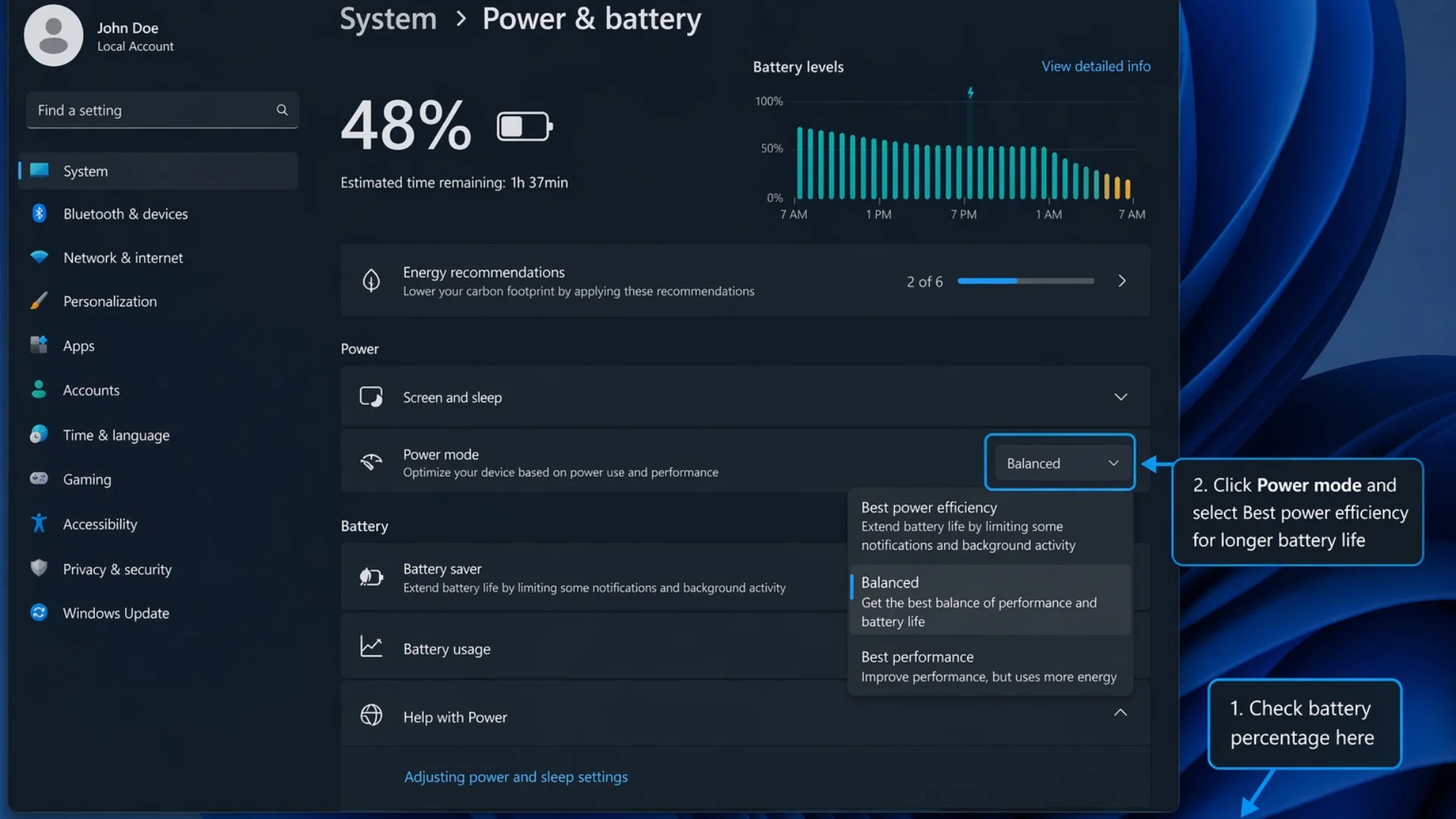 Fix Laptop Battery Draining Fast in Windows 11