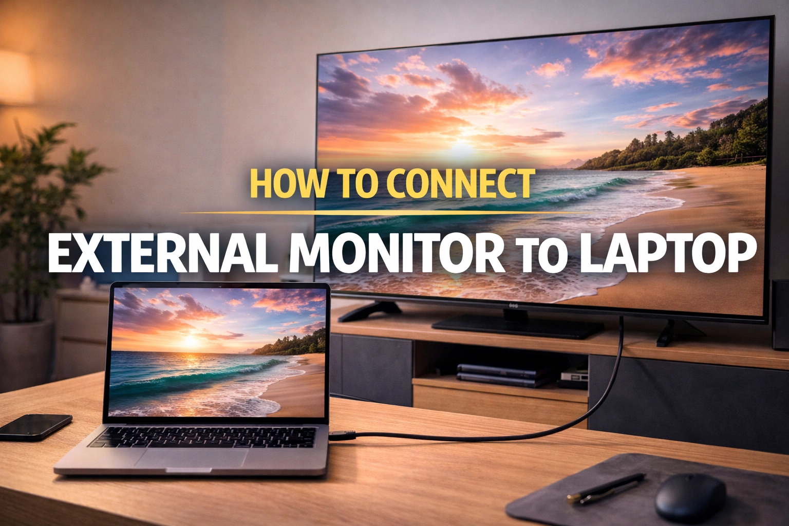 how to connect external monitor to laptop