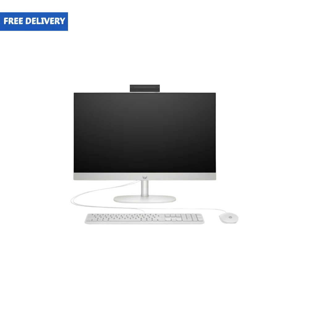 HP All-in-One 24 inch Desktop PC – Intel Core i5-1335U, 8GB RAM, 512GB SSD, 24" FHD IPS Display (Shell White)