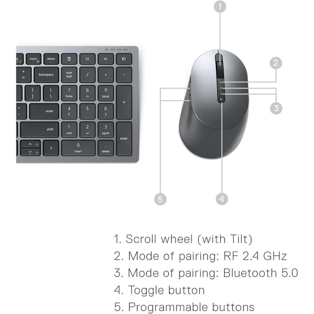 Dell KM7120W Wireless Keyboard and Mouse