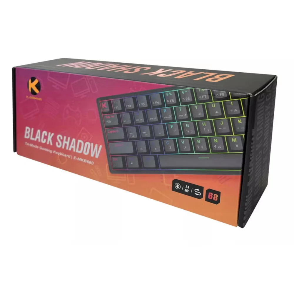 K Gaming Black Shadow Tri Mode Mechanical Gaming Keyboard