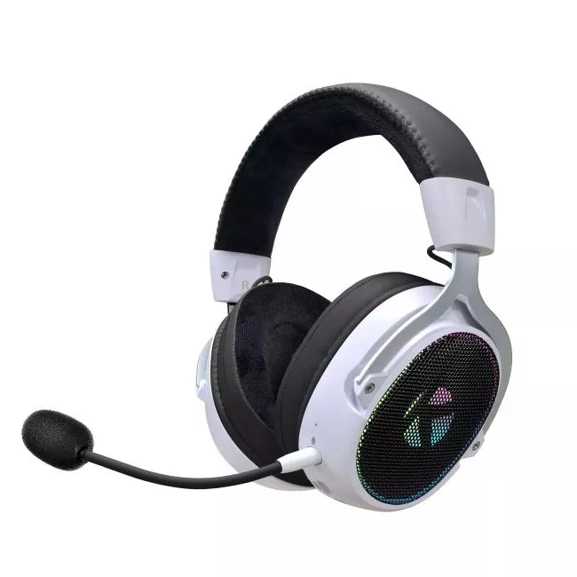KGaming K10 Tri-Mode Wireless Gaming Headset 7.1 Surround Sound RGB 50mm Drivers Black & White