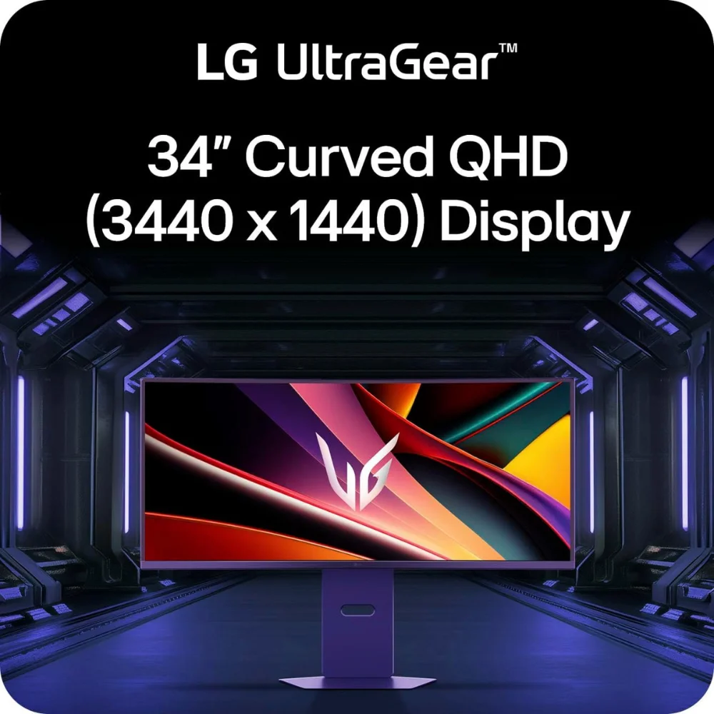 LG UltraGear 34G600A-B 34-Inch Curved WQHD Gaming Monitor, 160Hz, 1ms MBR, AMD FreeSync Premium, HDR10, HDMI 2.1, DisplayPort, Built-in Speakers - Image 3