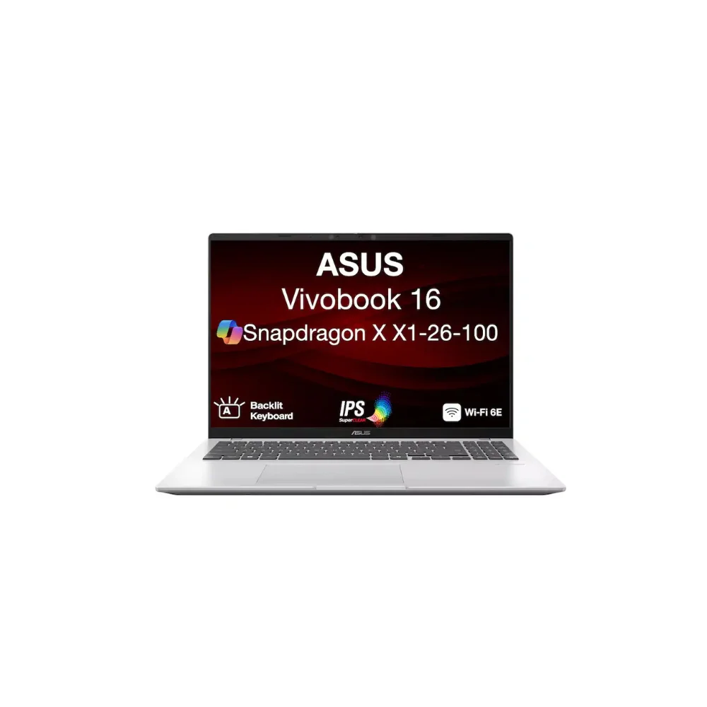 ASUS Vivobook 16 Laptop Snapdragon X X1-26-100 16GB RAM 1TB SSD 16-Inch WUXGA Display Windows 11 Home Silver - Image 5