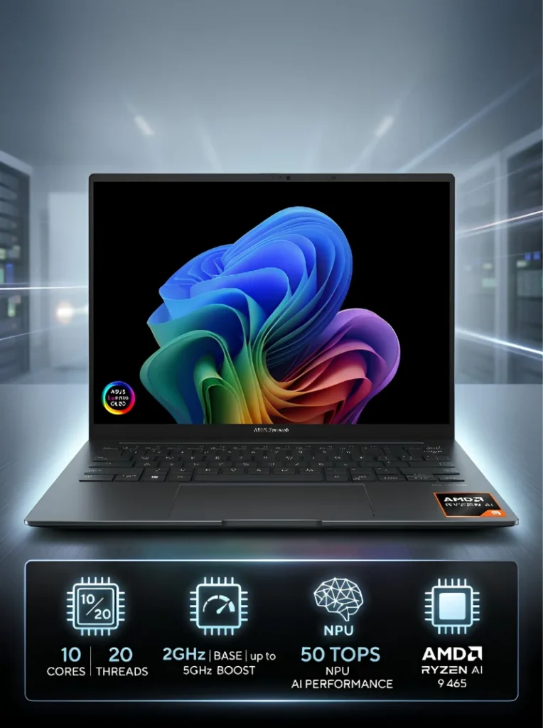 ASUS Zenbook 14 OLED 14" Touchscreen Laptop, Ryzen AI 9 465, 16GB RAM, 512GB SSD, Copilot+ PC