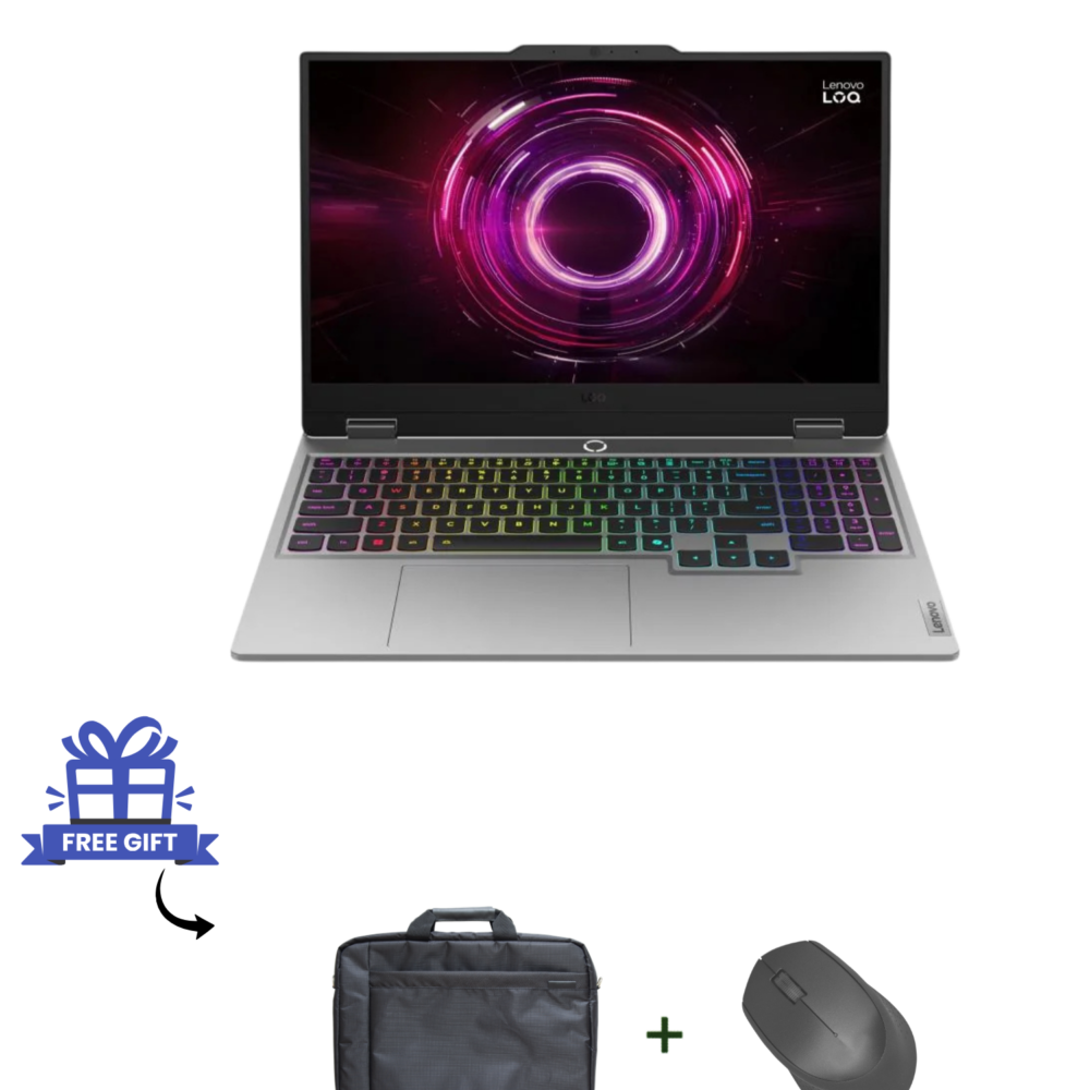 Lenovo LOQ 15AHP10 RTX 5050 gaming laptop with free bag and mouse