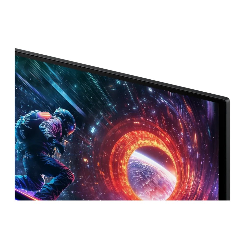 Samsung Odyssey OLED G5 G50SF 27 inch QHD 180Hz gaming monitor LS27FG502SMXUE – thin bezel and QD-OLED screen detail